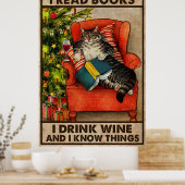 私がワ読インを飲んで知っている猫の本 ポスター (キッチン)