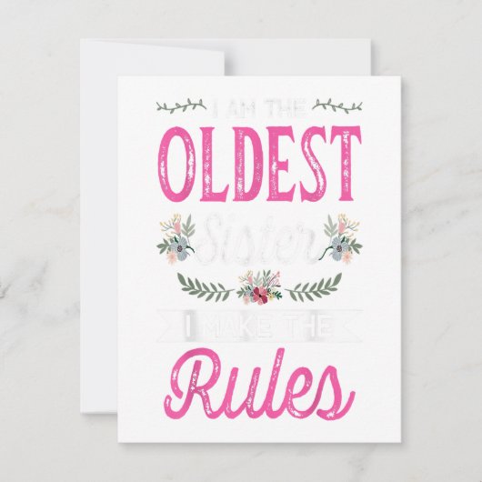 私が一番上だ 私がルールを作る お姉ちゃんがプレゼントを買ってね お兄ちゃん 招待状 (正面)