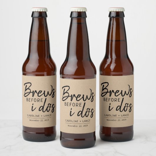 私が一緒に結婚式のシャワークラフトを行う前にブリュウ ビールラベル (ボトル)