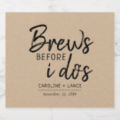 私が一緒に結婚式のシャワークラフトを行う前にブリュウ ビールラベル (シングルラベル)