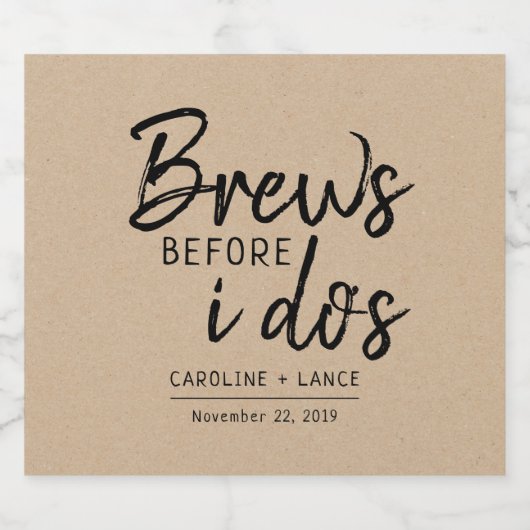 私が一緒に結婚式のシャワークラフトを行う前にブリュウ ビールラベル (シングルラベル)