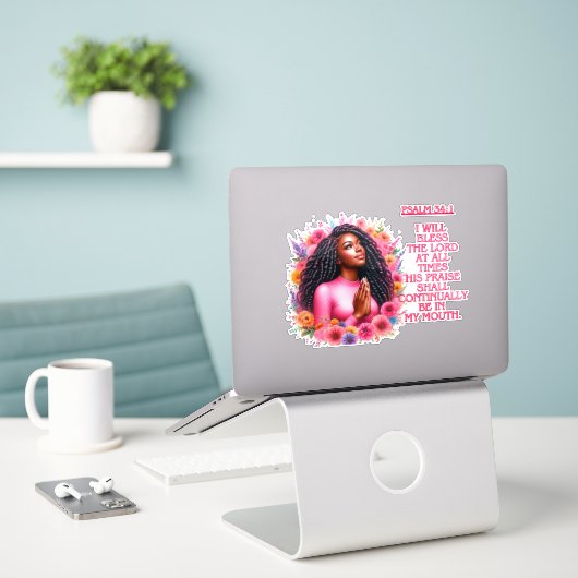 私が主賛美になる! シール (デスク上のノートパソコン)