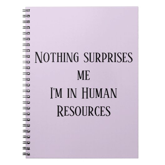 私が人事に携わっていることは何も驚かない ノートブック (正面)