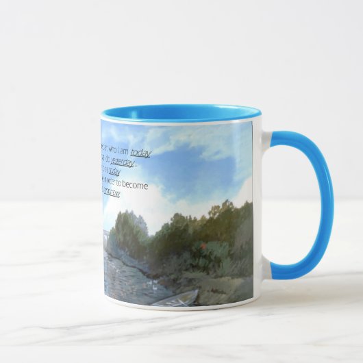 私が今いる感動的人 マグカップ (右)