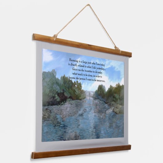 私が今日の誰感動的引用文 吊り下げ型タペストリー (傾斜あり)