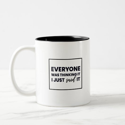 私が今言考えるったのは、皆さんのおかげです ツートーンマグカップ (左)