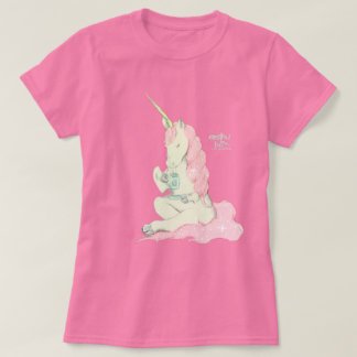私が付いているコーヒー及び茶をTシャツの大人食べて下さい Tシャツ