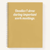 私が会おもしろい議で描いたドードル引用文イエローホワイト ノートブック (正面)