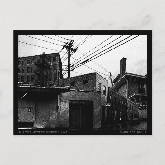 私が住んでいる通りでUrban Digital Collage ポストカード (正面)