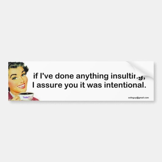 私が侮辱する何でもしたら バンパーステッカー (正面)