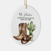 私が先生陶芸救済ギフトを作ってくれてありがとう セラミックオーナメント (右)