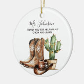 私が先生陶芸救済ギフトを作ってくれてありがとう セラミックオーナメント (左)