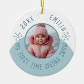 私が初めて雪のカスタム写真を見る セラミックオーナメント (正面)