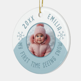 私が初めて雪のカスタム写真を見る セラミックオーナメント