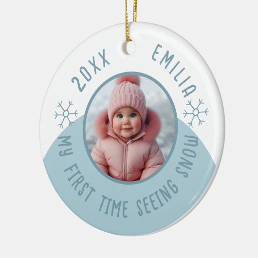 私が初めて雪のカスタム写真を見る セラミックオーナメント (左)