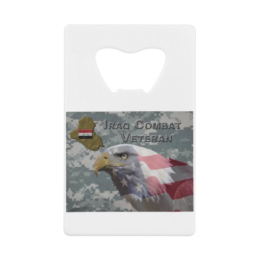 私が務めた – イラクの戦闘退役軍人 クレジットカード栓抜き (正面)