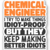 私が化学エンジニアに引用文させようとおもしろいする シール (正面)