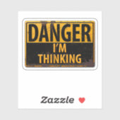 私が危険考えだ – Rusty Metal警告標識 シール (シート)