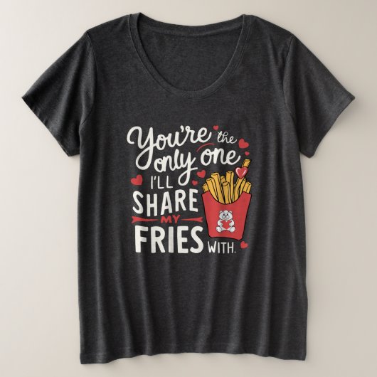 私が友達と共有する友達おもしろいは プラスサイズTシャツ (デザイン正面)