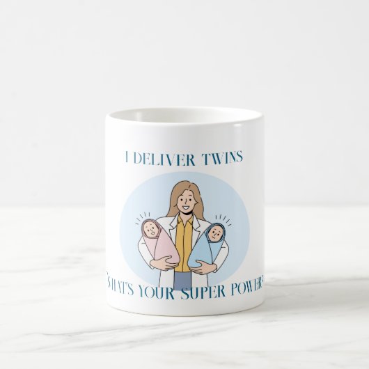 私が双子を出産 コーヒーマグカップ (中央)