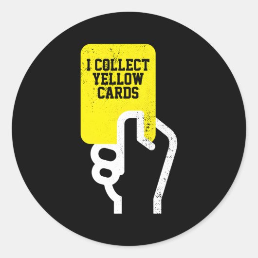 私が収集するイエローカードサッカー選手のことわざ ラウンドシール (正面)