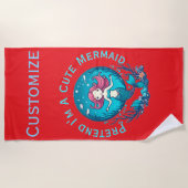 私が可愛い人魚のサンダー_コーブ ビーチタオル (正面)