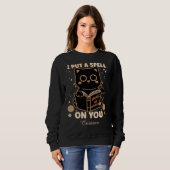 私が君に魔法をかける |かわいい黒猫 – 黒 スウェットシャツ (正面フル)