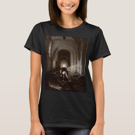 私が君の考え天使だったのにフォールン Tシャツ (正面)