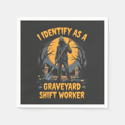 私が墓地シフトワーカーハロウィンに指定 スタンダードカクテルナプキン (正面)