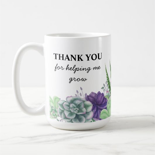 私が多肉化救済してくれてありがとう コーヒーマグカップ (左)