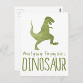 私が大きくなったら、恐竜に変身 ポストカード (正面/裏面)
