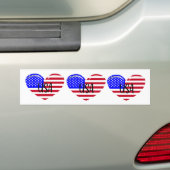 私が大好きなアメリカハート バンパーステッカー (車上)