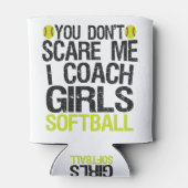 私が女子ソフトボールをコーチする怖がらないおもしろい 缶クーラー (裏面)