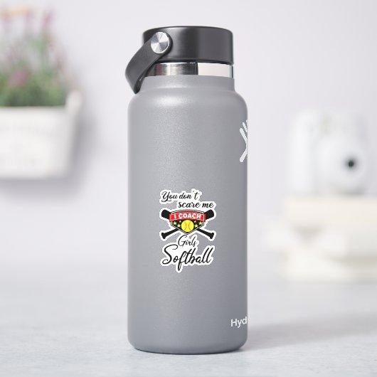 私が女子ソフトボールをコーチする怖がらない シール (HydroFlask)
