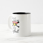 私が女子ソフトボールをコーチする怖がらない ツートーンマグカップ (正面左)