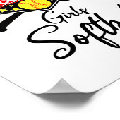 私が女子ソフトボールをコーチする怖がらない ポスター (角)