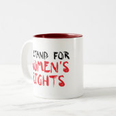 私が女性の権利を主張するマグカップ ツートーンマグカップ (正面左)