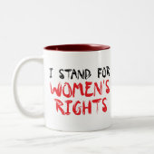 私が女性の権利を主張するマグカップ ツートーンマグカップ (左)