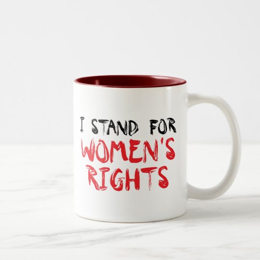 私が女性の権利を主張するマグカップ ツートーンマグカップ (右)