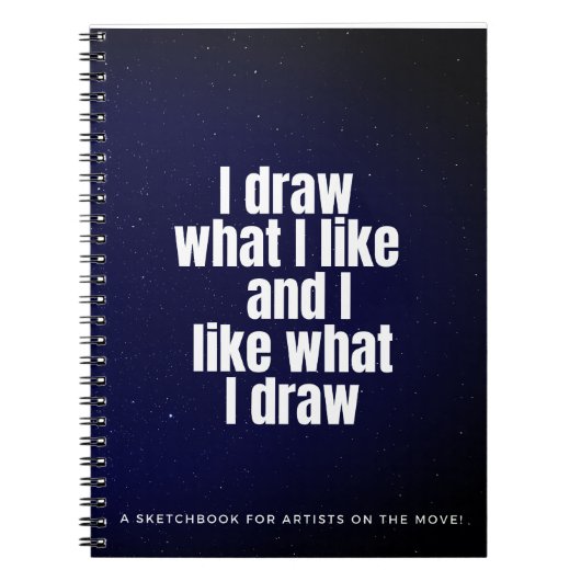 私が好きなものを描く宇宙銀河系ホワイトタイポグラフィN ノートブック (正面)