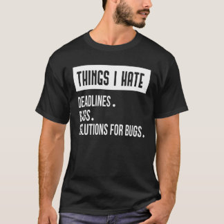 私が嫌いなことプログラマー衣装おもしろい Tシャツ