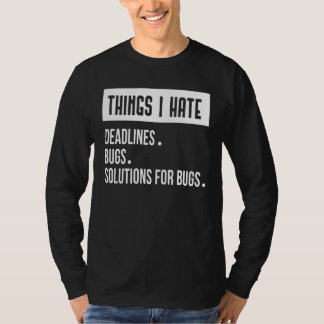 私が嫌いなことプログラマー衣装おもしろい Tシャツ