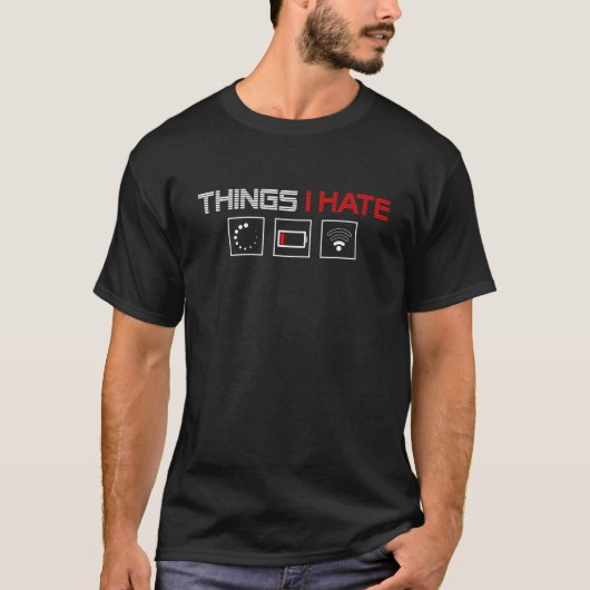 私が嫌いなものプログラマー衣装ゲーマーおもしろいギフトId Tシャツ (正面)