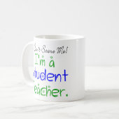 私が学生の先生だって怖がらせられないおもしろい コーヒーマグカップ (正面左)