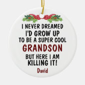 私が孫になるとは夢にも思わなかった セラミックオーナメント (正面)