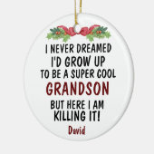 私が孫になるとは夢にも思わなかった セラミックオーナメント (左)