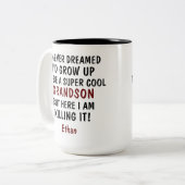 私が孫になるとは夢にも思わなかった ツートーンマグカップ (正面左)