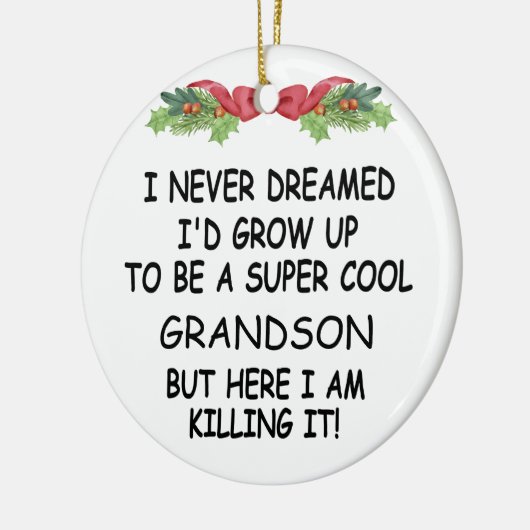 私が孫になるなんて夢にも思わなかったカッコいい セラミックオーナメント (左)