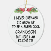 私が孫になるなんて夢にも思わなかったカッコいい セラミックオーナメント (左)