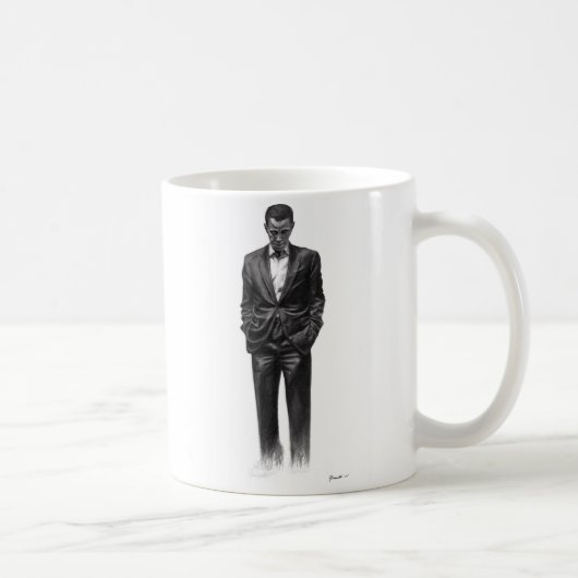 私が希望の-左利き考えるとき襲って下さい コーヒーマグカップ (右)